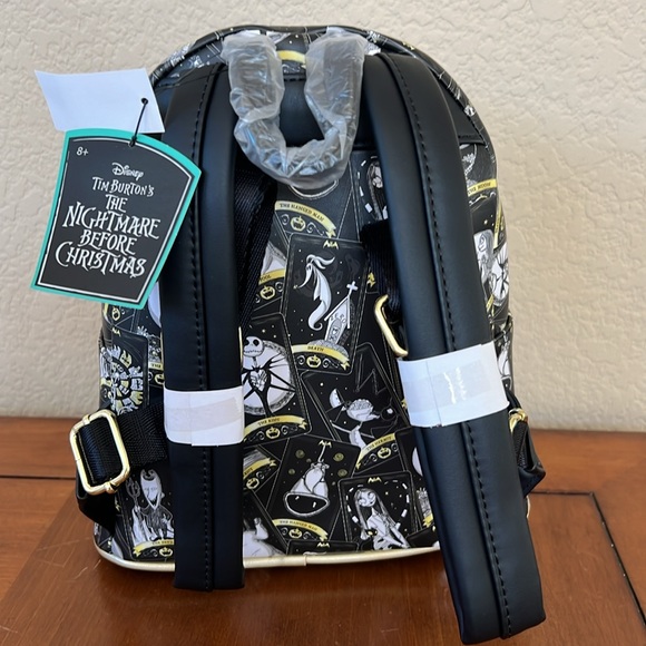 Loungefly Disney Nightmare Before Christmas Tarot Card AOP Womens backpack - Picture 3 of 7